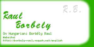 raul borbely business card